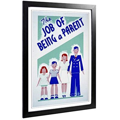 Big Box Art Framed Print of Vintage WPA Poster Being a Parent Design Wall Art Picture Home Decor for Kitchen, Living Room, Bedroom, Hallway, Black, A2 / 24.5x18 Inch / 62x45cm Big Box Art Framed Print of Vintage WPA Poster Being a Parent Design Wall Art Picture Home Decor for Kitchen, Living Room, Bedroom, Hallway, Black, A2 / 24.5x18 Inch / 62x45cm