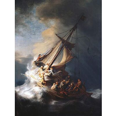 Fine Art Prints Rembrandt Christ Storm Lake Galilee Painting Premium Wall Art Canvas Print 18X24 Inch Fine Art Prints Rembrandt Christ Storm Lake Galilee Painting Premium Wall Art Canvas Print 18X24 Inch