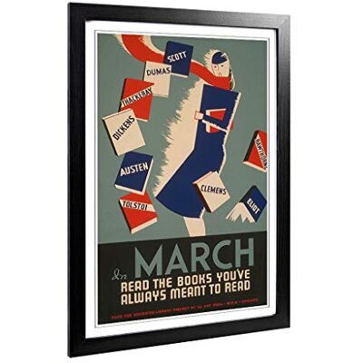 Big Box Art Framed Print of Vintage WPA Poster March Design Wall Art Picture Home Decor for Kitchen, Living, Dining Room, Bedroom, Hallway, Office, Black, A2 / 24.5x18 Inch / 62x45cm Big Box Art Framed Print of Vintage WPA Poster March Design Wall Art Picture Home Decor for Kitchen, Living, Dining Room, Bedroom, Hallway, Office, Black, A2 / 24.5x18 Inch / 62x45cm