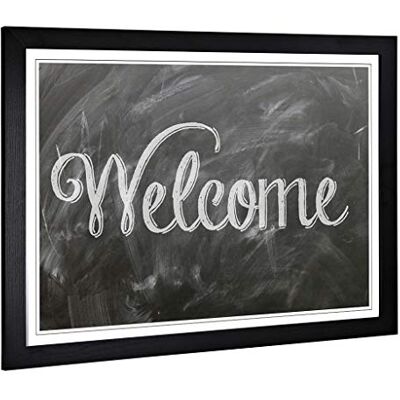 Big Box Art Framed Print of Welcome Sign Chalk Board Design Wall Art Picture Home Decor for Kitchen, Living, Dining Room, Bedroom, Hallway, Office, Black, A2 / 24.5x18 Inch / 62x45cm Big Box Art Framed Print of Welcome Sign Chalk Board Design Wall Art Picture Home Decor for Kitchen, Living, Dining Room, Bedroom, Hallway, Office, Black, A2 / 24.5x18 Inch / 62x45cm