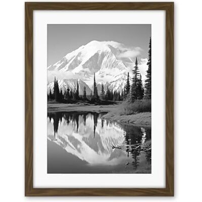 Artery8 Mount McKinley Reflecting on Wonder Lake Tranquil Water Black and White Photograph Scenic Mountain Valley Landscape Artwork Framed Wall Art Print 18X24 Inch Artery8 Mount McKinley Reflecting on Wonder Lake Tranquil Water Black and White Photograph Scenic Mountain Valley Landscape Artwork Framed Wall Art Print 18X24 Inch