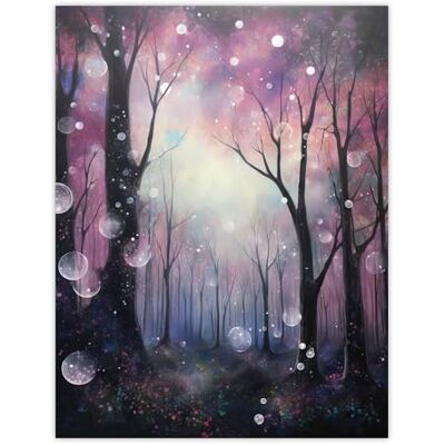 Artery8 Enchanted Forest Bubbles Oil Painting Pink Blue Winter Tree Silhouettes Misty Fantasy Landscape Colourful Magical Nature Mystical Modern Large Wall Art Poster Print Thick Paper 18X24 Inch Artery8 Enchanted Forest Bubbles Oil Painting Pink Blue Winter Tree Silhouettes Misty Fantasy Landscape Colourful Magical Nature Mystical Modern Large Wall Art Poster Print Thick Paper 18X24 Inch