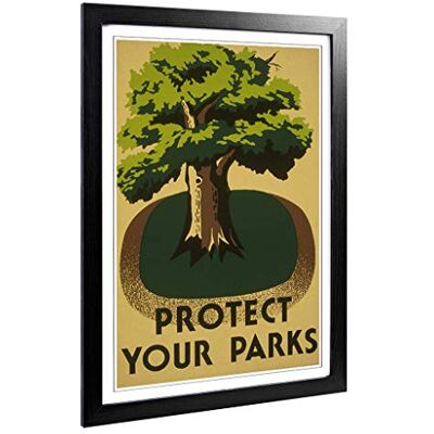 Big Box Art Framed Print of Vintage WPA Poster Protect Your Parks Design Wall Art Picture Home Decor for Kitchen, Living Room, Bedroom, Hallway, Black, A2 / 24.5x18 Inch / 62x45cm Big Box Art Framed Print of Vintage WPA Poster Protect Your Parks Design Wall Art Picture Home Decor for Kitchen, Living Room, Bedroom, Hallway, Black, A2 / 24.5x18 Inch / 62x45cm