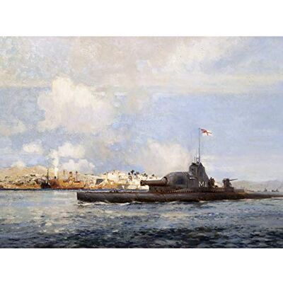 Fine Art Prints Mason HM Submarine M1 Sedd-el-bahr WWI Painting Premium Wall Art Canvas Print 18X24 Inch Fine Art Prints Mason HM Submarine M1 Sedd-el-bahr WWI Painting Premium Wall Art Canvas Print 18X24 Inch
