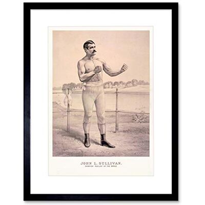 Wee Blue Coo Paintings Portrait Sport Boxing Boxer Sullivan Champion Framed Wall Art Print Wee Blue Coo Paintings Portrait Sport Boxing Boxer Sullivan Champion Framed Wall Art Print