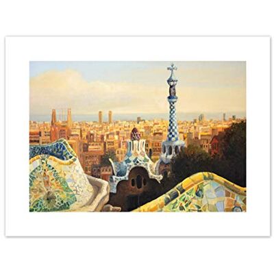 Fine Art Prints Park Guell Painting Barcelona Art Print Canvas Premium Wall Decor Poster Fine Art Prints Park Guell Painting Barcelona Art Print Canvas Premium Wall Decor Poster
