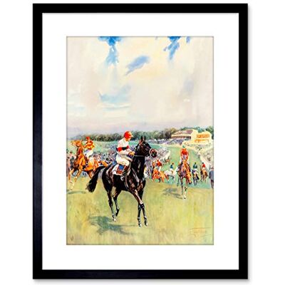 Wee Blue Coo PAINTING SPORT RACEHORSE JOCKEY FLAT FIELD STAND CLOUDS UK FRAMED PRINT F97X5048 Wee Blue Coo PAINTING SPORT RACEHORSE JOCKEY FLAT FIELD STAND CLOUDS UK FRAMED PRINT F97X5048