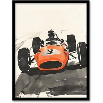 Artery8 Vintage Race Car Driver Racing Sport Watercolour Man Cave Artwork Framed Wall Art Print 18X24 Inch Artery8 Vintage Race Car Driver Racing Sport Watercolour Man Cave Artwork Framed Wall Art Print 18X24 Inch