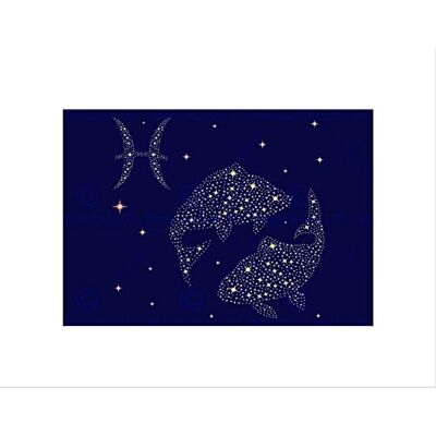 Wee Blue Coo PAINTING ILLUSTRATION ZODIAC STAR SIGN PISCES FISH FRAMED ART PRINT B12X12969 Wee Blue Coo PAINTING ILLUSTRATION ZODIAC STAR SIGN PISCES FISH FRAMED ART PRINT B12X12969