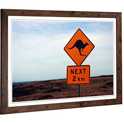 Big Box Art Framed Print of Landscape Australia Kangaroo Sign Design Wall Art Picture Home Decor for Kitchen, Living Room, Bedroom, Hallway, Walnut, A2 / 24.5x18 Inch / 62x45cm Big Box Art Framed Print of Landscape Australia Kangaroo Sign Design Wall Art Picture Home Decor for Kitchen, Living Room, Bedroom, Hallway, Walnut, A2 / 24.5x18 Inch / 62x45cm