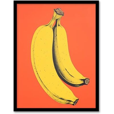 Wee Blue Coo Banana Orange Kitchen Painting Vibrant Yellow on Orange Flat Bold Colour Artwork Framed Wall Art Print A4 Wee Blue Coo Banana Orange Kitchen Painting Vibrant Yellow on Orange Flat Bold Colour Artwork Framed Wall Art Print A4