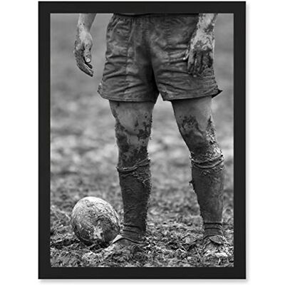 Artery8 - Ball Rugby Mud Bowl - A4 - Black - Wall Art Print Artery8 - Ball Rugby Mud Bowl - A4 - Black - Wall Art Print