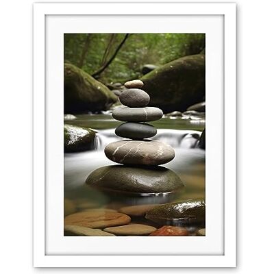 Artery8 Zen Massage Stone Photograph Waterfall River Nature Beauty Salon Therapy Room Artwork Framed Wall Art Print 18X24 Inch Artery8 Zen Massage Stone Photograph Waterfall River Nature Beauty Salon Therapy Room Artwork Framed Wall Art Print 18X24 Inch