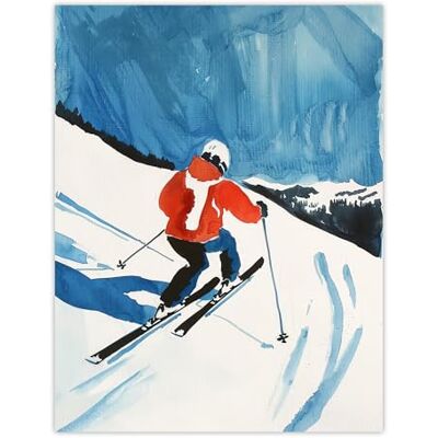 Artery8 Austria Skier Skiing Winter Sport Ski Watercolour Living Room Large Wall Art Poster Print Thick Paper 18X24 Inch Artery8 Austria Skier Skiing Winter Sport Ski Watercolour Living Room Large Wall Art Poster Print Thick Paper 18X24 Inch