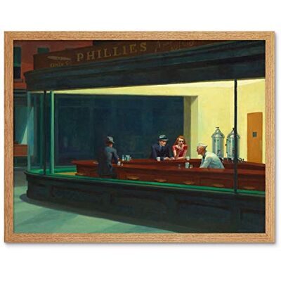 Fine Art Prints Edward Hopper Nighthawks Iconic Painting Art Print Framed Poster Wall Decor 12x16 inch Fine Art Prints Edward Hopper Nighthawks Iconic Painting Art Print Framed Poster Wall Decor 12x16 inch