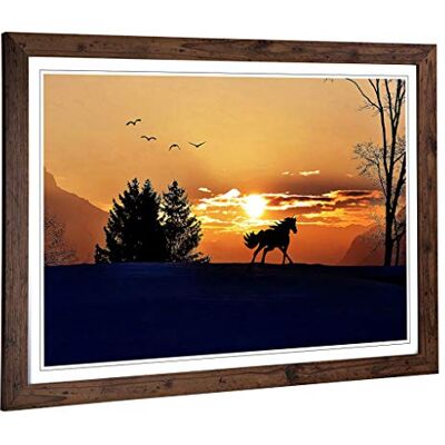 Big Box Art Framed Print of Wild Horse Sunset Birds Landscape Design Wall Art Picture Home Decor for Kitchen, Living Room, Bedroom, Hallway, Walnut, A2 / 24.5x18 Inch / 62x45cm Big Box Art Framed Print of Wild Horse Sunset Birds Landscape Design Wall Art Picture Home Decor for Kitchen, Living Room, Bedroom, Hallway, Walnut, A2 / 24.5x18 Inch / 62x45cm