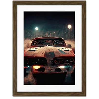 Doppelganger33 LTD Classic Sports Car Muscle Cinematic Night Atmospheric Race In Fog Artwork Framed Wall Art Print 18X24 Inch Doppelganger33 LTD Classic Sports Car Muscle Cinematic Night Atmospheric Race In Fog Artwork Framed Wall Art Print 18X24 Inch