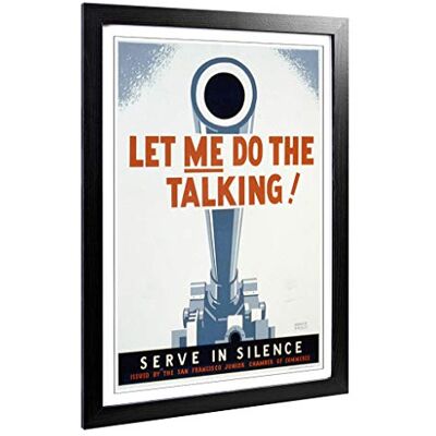 Big Box Art Framed Print of Vintage WPA Poster Let Me Do The Talking Design Wall Art Picture Home Decor for Kitchen, Living Room, Bedroom, Hallway, Black, A2 / 24.5x18 Inch / 62x45cm Big Box Art Framed Print of Vintage WPA Poster Let Me Do The Talking Design Wall Art Picture Home Decor for Kitchen, Living Room, Bedroom, Hallway, Black, A2 / 24.5x18 Inch / 62x45cm