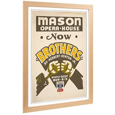 Big Box Art Framed Print of Vintage WPA Poster Brothers Design Wall Art Picture Home Decor for Kitchen, Living, Dining Room, Bedroom, Hallway, Office, Oak, A2 / 24.5x18 Inch / 62x45cm Big Box Art Framed Print of Vintage WPA Poster Brothers Design Wall Art Picture Home Decor for Kitchen, Living, Dining Room, Bedroom, Hallway, Office, Oak, A2 / 24.5x18 Inch / 62x45cm
