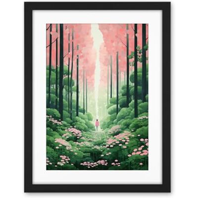 Artery8 Mount Yoshino Cherry Blossom Tree Forest Bright Artwork Baby Pink Green Walk in Nature Trail Artwork Framed Wall Art Print 18X24 Inch Artery8 Mount Yoshino Cherry Blossom Tree Forest Bright Artwork Baby Pink Green Walk in Nature Trail Artwork Framed Wall Art Print 18X24 Inch