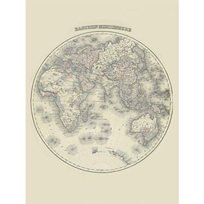 Fine Art Prints Gray 1876 Map Eastern Hemisphere World Premium Wall Art Canvas Print 18X24 Inch Fine Art Prints Gray 1876 Map Eastern Hemisphere World Premium Wall Art Canvas Print 18X24 Inch
