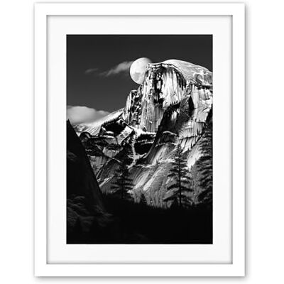 Artery8 Moonrise Behind Half Dome High Contrast Black White Photograph Yosemite National Park Full Moon and Mountain Forest Landscape Artwork Framed Wall Art Print 18X24 Inch Artery8 Moonrise Behind Half Dome High Contrast Black White Photograph Yosemite National Park Full Moon and Mountain Forest Landscape Artwork Framed Wall Art Print 18X24 Inch