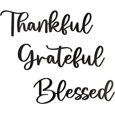 Vivegate Thankful Grateful Blessed Metal Wall Art Decor 17.5"X15.5" 3 Pieces Black Thankful Grateful Blessed sign for Home Decor Be Grateful Wall Art Vivegate Thankful Grateful Blessed Metal Wall Art Decor 17.5"X15.5" 3 Pieces Black Thankful Grateful Blessed sign for Home Decor Be Grateful Wall Art