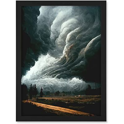 Doppelganger33 LTD The Storm Rolls In Oil Painting Clouds Countryside Artwork Framed A3 Wall Art Print Doppelganger33 LTD The Storm Rolls In Oil Painting Clouds Countryside Artwork Framed A3 Wall Art Print