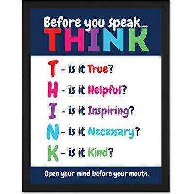 Fine Art Prints Before You Speak Think Life Inspirational Large Framed Art Print Poster Wall Decor 18x24 inch Fine Art Prints Before You Speak Think Life Inspirational Large Framed Art Print Poster Wall Decor 18x24 inch