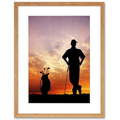 Wee Blue Coo Sport Mock Photo Golf Golfer Silhouette Sunset Framed Wall Art Print Wee Blue Coo Sport Mock Photo Golf Golfer Silhouette Sunset Framed Wall Art Print