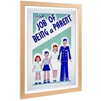 Big Box Art Framed Print of Vintage WPA Poster Being a Parent Design Wall Art Picture Home Decor for Kitchen, Living Room, Bedroom, Hallway, Oak, A2 / 24.5x18 Inch / 62x45cm Big Box Art Framed Print of Vintage WPA Poster Being a Parent Design Wall Art Picture Home Decor for Kitchen, Living Room, Bedroom, Hallway, Oak, A2 / 24.5x18 Inch / 62x45cm