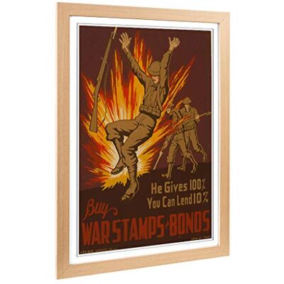 Big Box Art Framed Print of Vintage WPA Poster war Stamp Bonds Design Wall Art Picture Home Decor for Kitchen, Living Room, Bedroom, Hallway, Oak, A2 / 24.5x18 Inch / 62x45cm Big Box Art Framed Print of Vintage WPA Poster war Stamp Bonds Design Wall Art Picture Home Decor for Kitchen, Living Room, Bedroom, Hallway, Oak, A2 / 24.5x18 Inch / 62x45cm