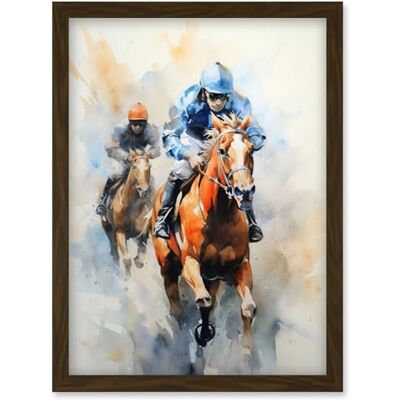 Artery8 Horseracing Jockeys Racing Horses Action Watercolour Kentucky Derby Grand National Cheltenham Gold Cup Painting Blue Orange Race Sport Artwork Framed Wall Art Print A4 Artery8 Horseracing Jockeys Racing Horses Action Watercolour Kentucky Derby Grand National Cheltenham Gold Cup Painting Blue Orange Race Sport Artwork Framed Wall Art Print A4