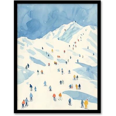 Artery8 Ski Winter Sport Snow Alps Travel Watercolour Living Room Artwork Framed Wall Art Print A4 Artery8 Ski Winter Sport Snow Alps Travel Watercolour Living Room Artwork Framed Wall Art Print A4