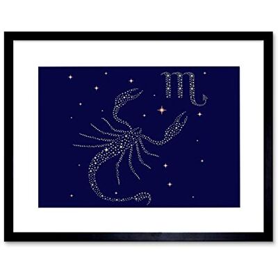 Wee Blue Coo Painting Illustration Zodiac Star Sign Scorpio Scorpion Framed Wall Art Print Wee Blue Coo Painting Illustration Zodiac Star Sign Scorpio Scorpion Framed Wall Art Print