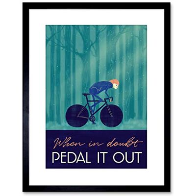 Wee Blue Coo Sport Pedal It Out Cycling Bike Framed Art Print 9x7 '' F97X14030 Wee Blue Coo Sport Pedal It Out Cycling Bike Framed Art Print 9x7 '' F97X14030