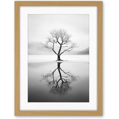 Artery8 Lone Tree by Frozen Lake Winter Landscape Black and White Photograph Artwork Framed Wall Art Print 18X24 Inch Artery8 Lone Tree by Frozen Lake Winter Landscape Black and White Photograph Artwork Framed Wall Art Print 18X24 Inch