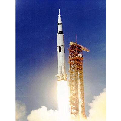 Wee Blue Coo Space Apollo 11 Launch Saturn V Rocket Blast Thrust Flame USA Art Print Poster Wall Decor 12X16 Inch Wee Blue Coo Space Apollo 11 Launch Saturn V Rocket Blast Thrust Flame USA Art Print Poster Wall Decor 12X16 Inch