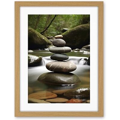 Artery8 Zen Massage Stone Photograph Waterfall River Nature Beauty Salon Therapy Room Artwork Framed Wall Art Print 18X24 Inch Artery8 Zen Massage Stone Photograph Waterfall River Nature Beauty Salon Therapy Room Artwork Framed Wall Art Print 18X24 Inch