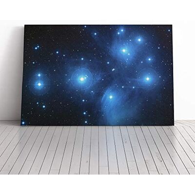 Big Box Art Canvas Print Wall Art The Pleiades Star Cluster Space Mounted and Stretched Box Frame Picture Home Decor for Kitchen, Living Room, Bedroom, Hallway, Multi-Colour, 20x14 Inch Big Box Art Canvas Print Wall Art The Pleiades Star Cluster Space Mounted and Stretched Box Frame Picture Home Decor for Kitchen, Living Room, Bedroom, Hallway, Multi-Colour, 20x14 Inch