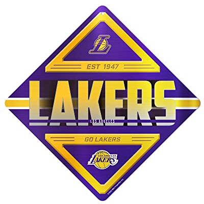Rico Industries NBA Basketball Los Angeles Lakers Metal Sign 16.5" x 16.5" Home Décor Bedroom Office Man Cave Rico Industries NBA Basketball Los Angeles Lakers Metal Sign 16.5" x 16.5" Home Décor Bedroom Office Man Cave