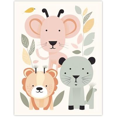 Artery8 Cute Zoo Baby Animals Pastel Colour Graphic Artwork Jungle Forest Friends Kids Bedroom Painting Large Wall Art Poster Print Thick Paper 18X24 Inch Artery8 Cute Zoo Baby Animals Pastel Colour Graphic Artwork Jungle Forest Friends Kids Bedroom Painting Large Wall Art Poster Print Thick Paper 18X24 Inch