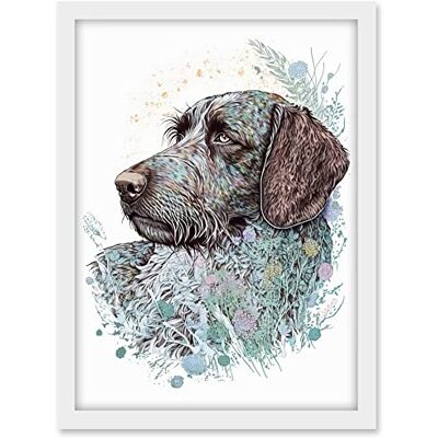 Artery8 German Wirehead Pointer Dog Nature Spirit Animal Modern Multicoloured Illustration Artwork Framed A3 Wall Art Print Artery8 German Wirehead Pointer Dog Nature Spirit Animal Modern Multicoloured Illustration Artwork Framed A3 Wall Art Print