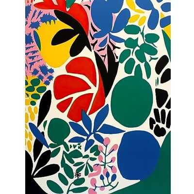 Artery8 Botanical Garden Henri Matisse Inspired Acrylic Painting Abstract Bright Shapes Extra Large XL Wall Art Poster Print Artery8 Botanical Garden Henri Matisse Inspired Acrylic Painting Abstract Bright Shapes Extra Large XL Wall Art Poster Print