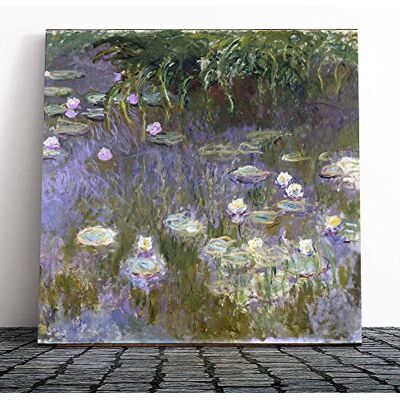 Big Box Art Canvas Print Wall Art Claude Monet Water Lillies No.3 Mounted and Stretched Box Frame Picture Home Decor for Kitchen, Living Room, Bedroom, Hallway, Muli-Colour, 14x14 Inch Big Box Art Canvas Print Wall Art Claude Monet Water Lillies No.3 Mounted and Stretched Box Frame Picture Home Decor for Kitchen, Living Room, Bedroom, Hallway, Muli-Colour, 14x14 Inch