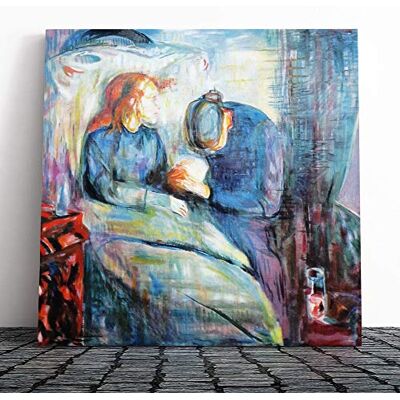 Big Box Art Canvas Print Wall Art Edvard Munch The Sick Child (1) Mounted and Stretched Box Frame Picture Home Decor for Kitchen, Living Room, Bedroom, Hallway, Multi-Colour, 14x14 Inch Big Box Art Canvas Print Wall Art Edvard Munch The Sick Child (1) Mounted and Stretched Box Frame Picture Home Decor for Kitchen, Living Room, Bedroom, Hallway, Multi-Colour, 14x14 Inch