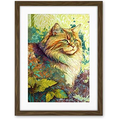 Artery8 Siberian Cat in Nature Vibrant Colourful Modern Portrait Illustration Artwork Framed Wall Art Print 18X24 Inch Artery8 Siberian Cat in Nature Vibrant Colourful Modern Portrait Illustration Artwork Framed Wall Art Print 18X24 Inch