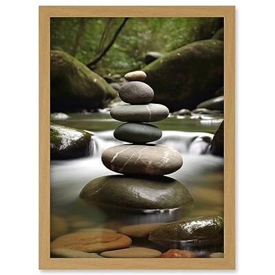 Artery8 Zen Massage Stone Photograph Waterfall River Nature Beauty Salon Therapy Room Artwork Framed A3 Wall Art Print Artery8 Zen Massage Stone Photograph Waterfall River Nature Beauty Salon Therapy Room Artwork Framed A3 Wall Art Print