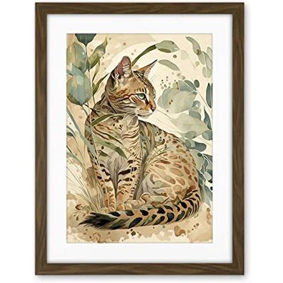 Artery8 Spotted Fur Coat Bengal Cat in Nature Pastel Watercolour Illustration Artwork Framed Wall Art Print 18X24 Inch Artery8 Spotted Fur Coat Bengal Cat in Nature Pastel Watercolour Illustration Artwork Framed Wall Art Print 18X24 Inch