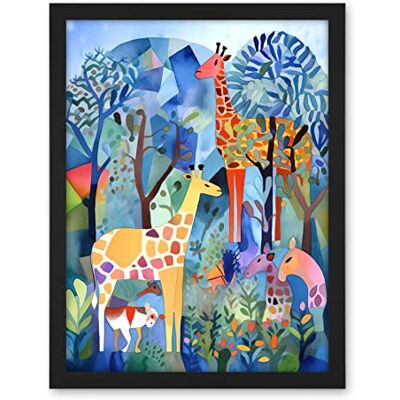Artery8 Grazing Animals Folk Art Watercolour Painting Artwork Framed Wall Art Print 18X24 Inch Artery8 Grazing Animals Folk Art Watercolour Painting Artwork Framed Wall Art Print 18X24 Inch